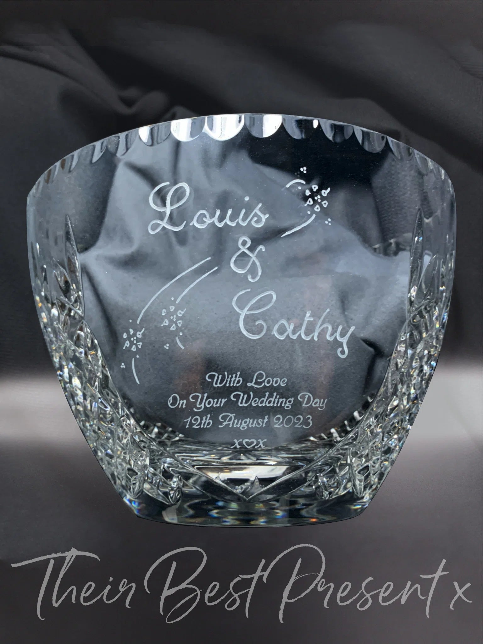 Engraved crystal top