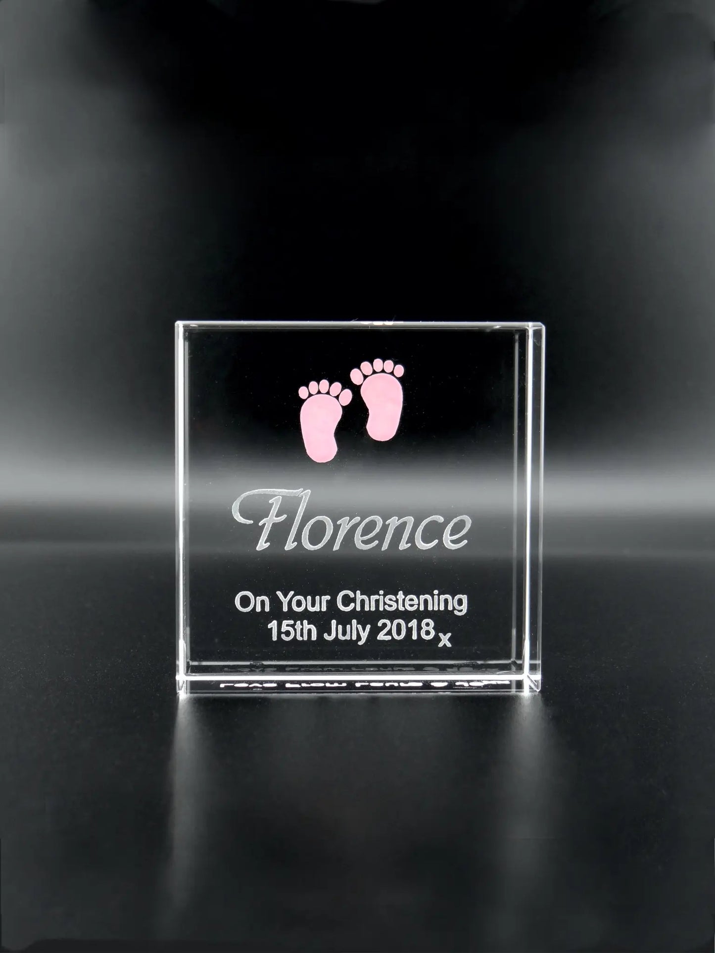 5cm Optical Glass Baby Feet Pink