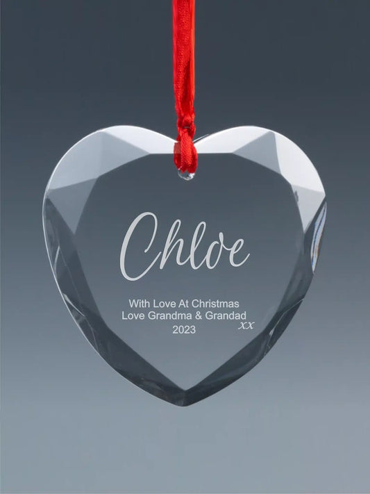 Optical Crystal Christmas Tree Decoration - Heart